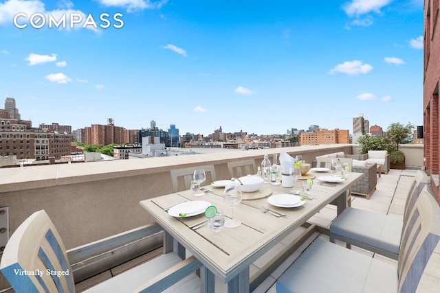 balcony with a city view