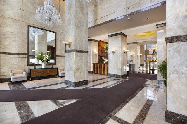 845 United Nations Plz Unit 15-F, New York City, NY 10017 - community lobby with a towering ceiling and tile walls