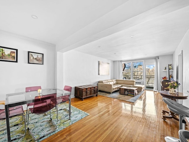 dining space featuring hardwood / wood-style floors