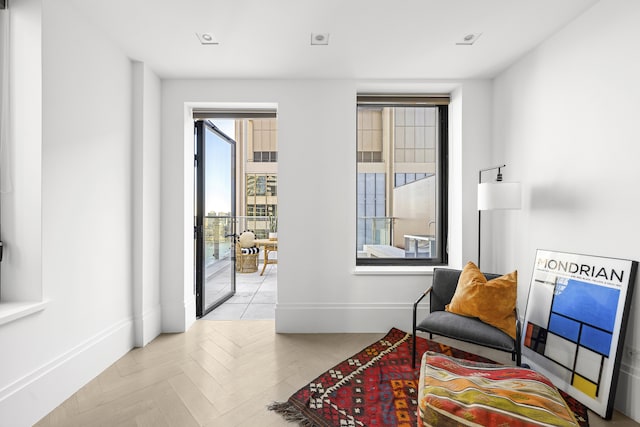 sitting room with baseboards