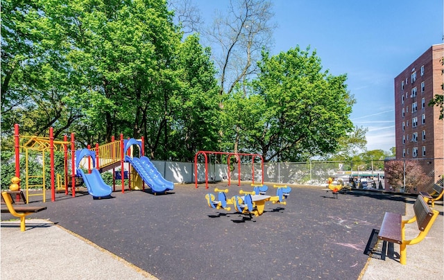 community play area with fence