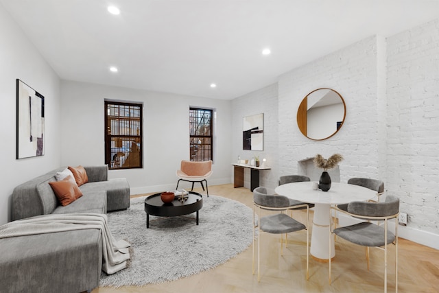 living room featuring light hardwood / wood-style floors