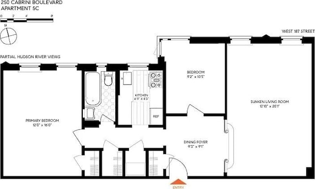 250 Cabrini Blvd Unit 5C, New York City, NY 10033 - room layout
