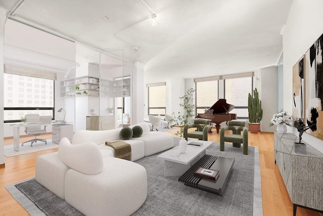 50 Pine St Unit 10, New York City, NY 10005 - living area featuring wood finished floors and an office area