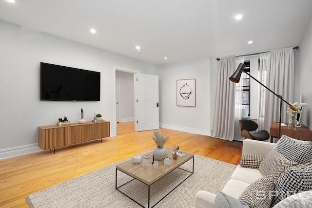 living room featuring wood-type flooring