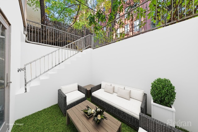 view of patio / terrace featuring an outdoor living space