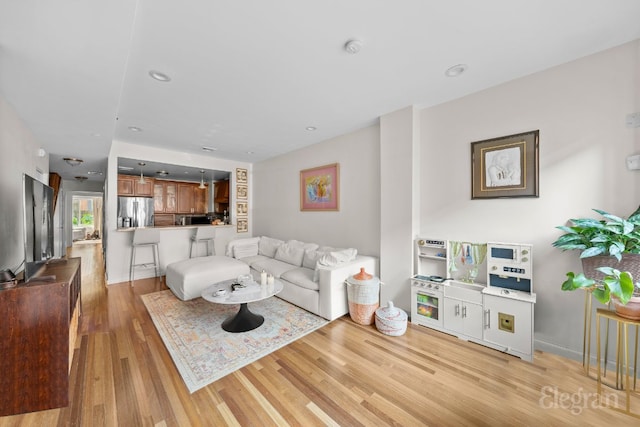 living room featuring light hardwood / wood-style flooring