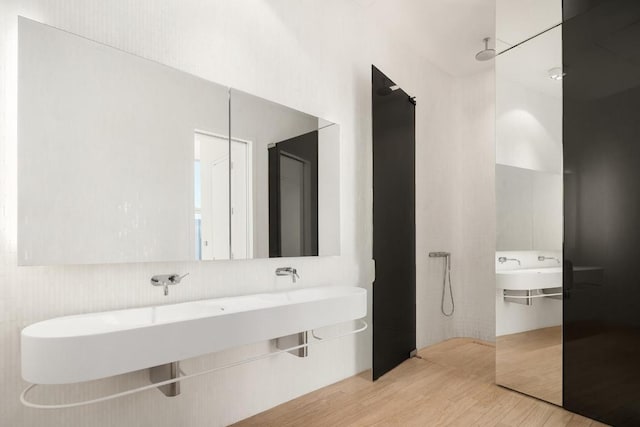 bathroom featuring hardwood / wood-style flooring