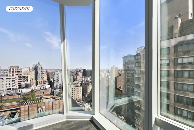 balcony with a view of city