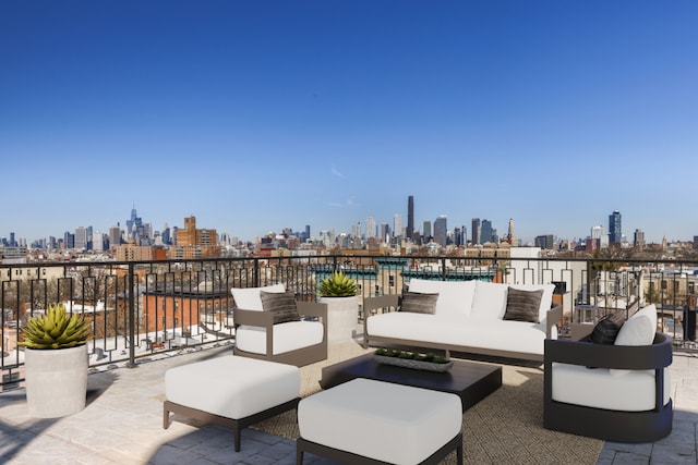 view of patio / terrace featuring an outdoor living space