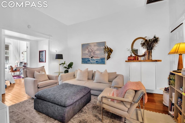 living room featuring light hardwood / wood-style floors