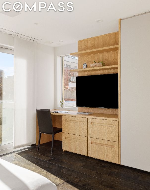 office area featuring dark hardwood / wood-style flooring