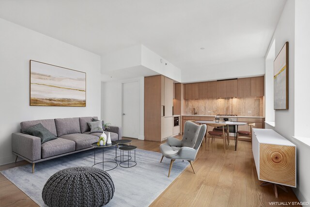 living room featuring hardwood / wood-style floors