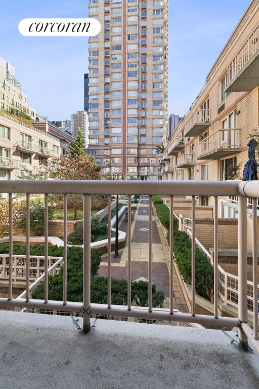 balcony featuring a view of city