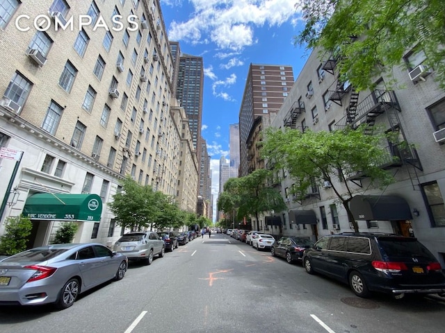 view of road with a city view