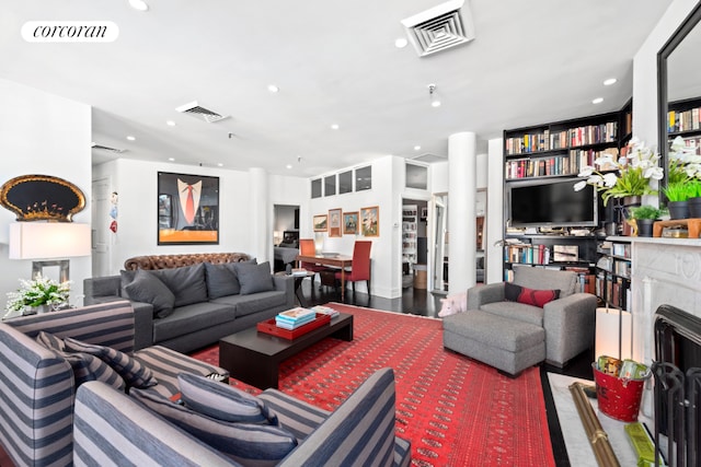 living room featuring hardwood / wood-style flooring