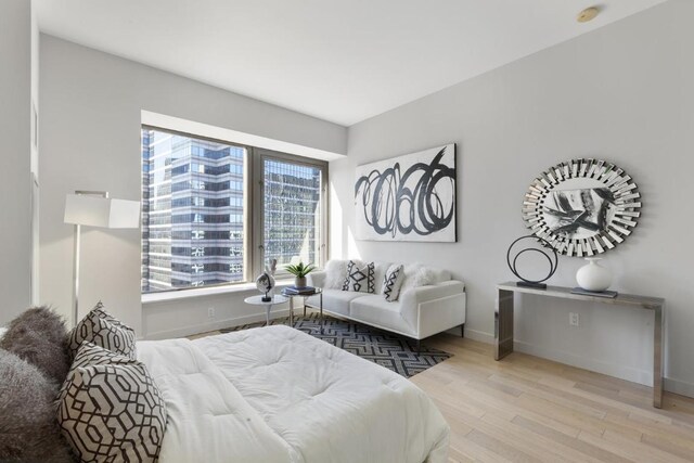 bedroom featuring light hardwood / wood-style flooring