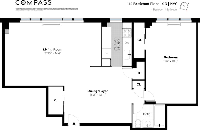12 Beekman Pl Unit 9D, New York City, NY 10022 - room layout