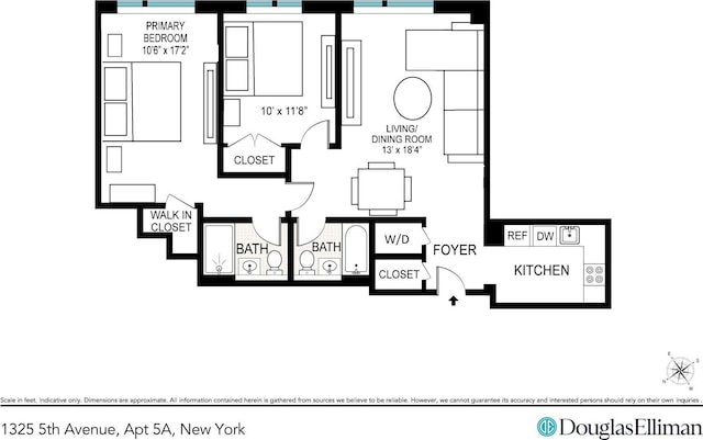 1325 5th Ave Unit 5A, New York City, NY 10029 - view of property floor plan