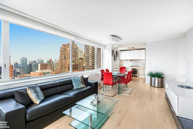 living room featuring light hardwood / wood-style floors