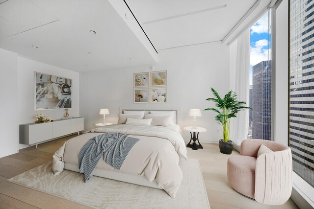 bedroom featuring light hardwood / wood-style flooring