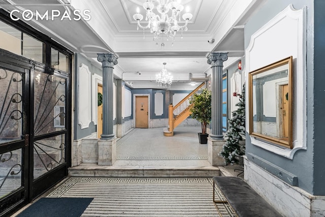 88 Brooklyn Ave Unit D5, New York City, NY 11216 - community lobby featuring crown molding and a surveillance system