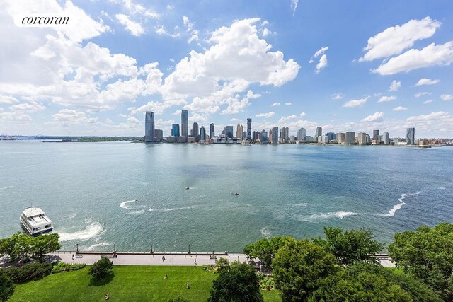 water view with a view of city