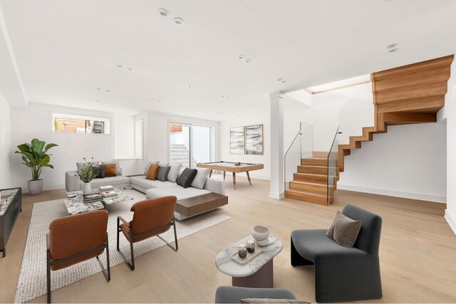 living room featuring light hardwood / wood-style floors