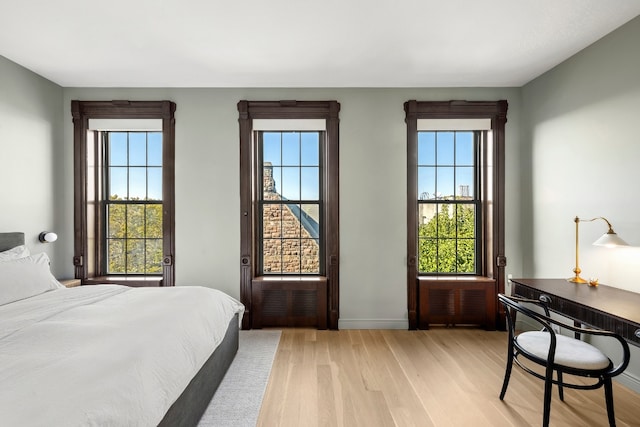 bedroom featuring light hardwood / wood-style flooring