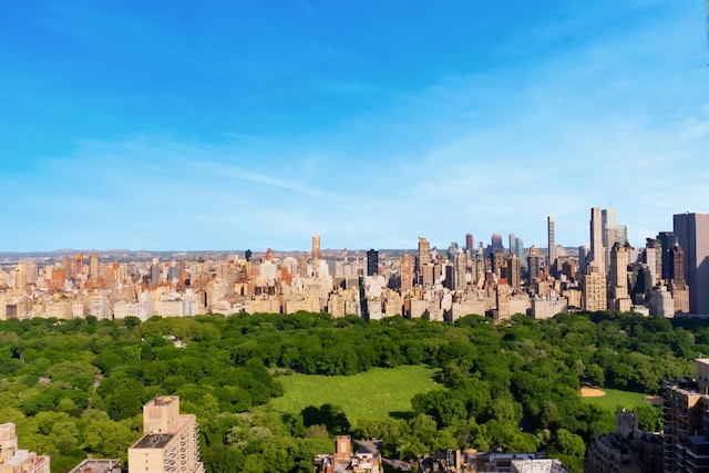 aerial view featuring a view of city