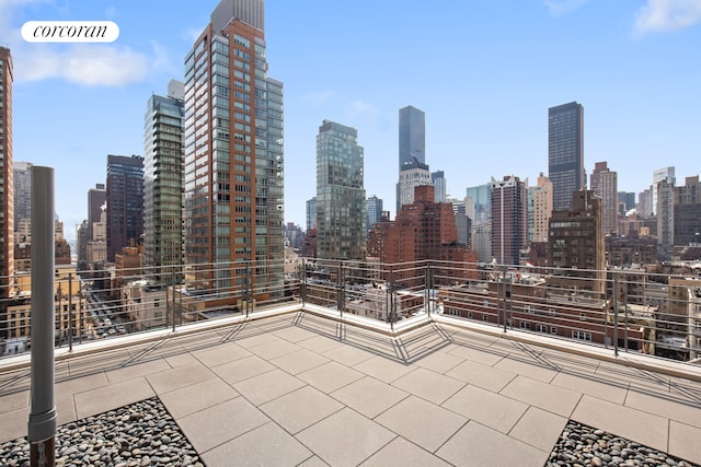 211 E 53rd St Unit 14A, New York City, NY 10022 - view of patio / terrace featuring a skyline view