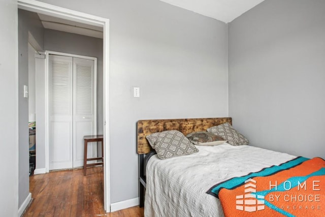 bedroom featuring dark hardwood / wood-style floors