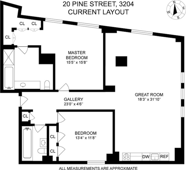 20 Pine St Unit 3204, New York City, NY 10005 - property floor plan