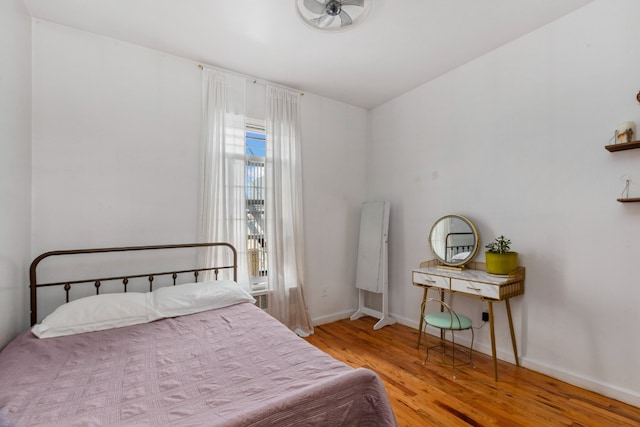 bedroom featuring light wood-type flooring