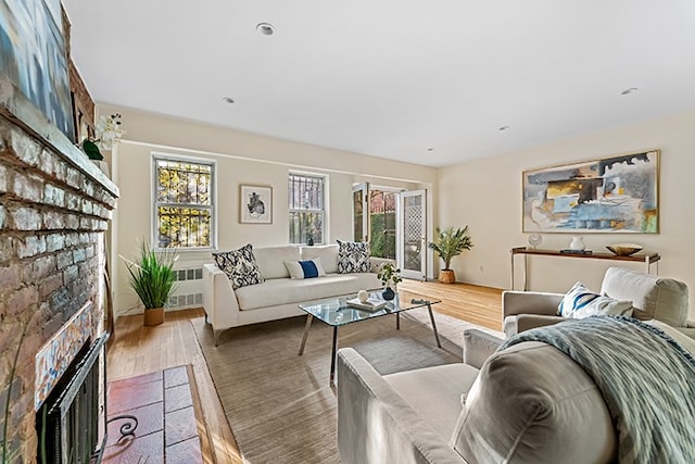 living room featuring hardwood / wood-style floors