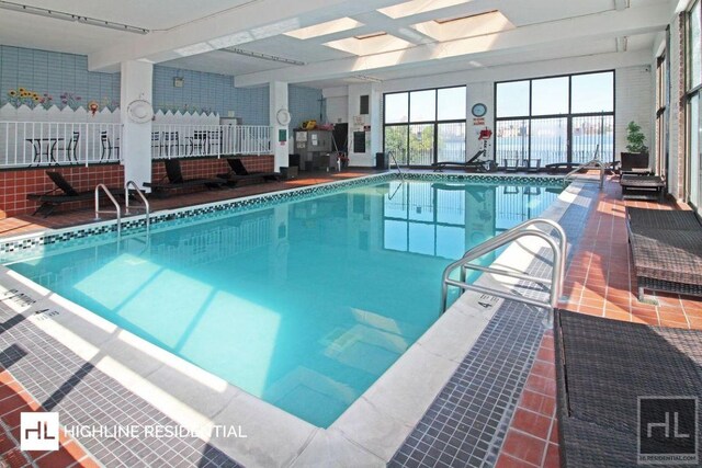 community pool with a skylight