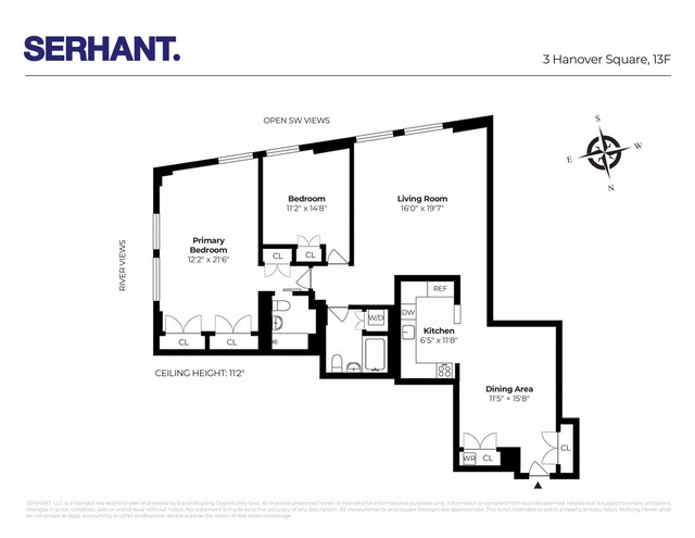 3 Hanover Sq Unit 13F, New York City, NY 10004 - home floor plan