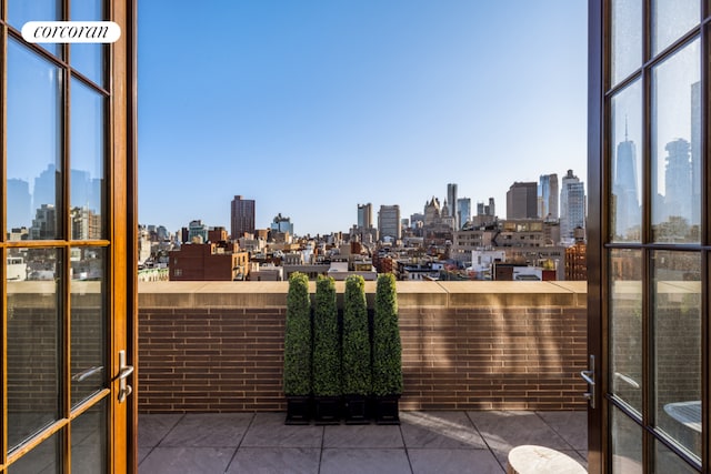 balcony with a city view