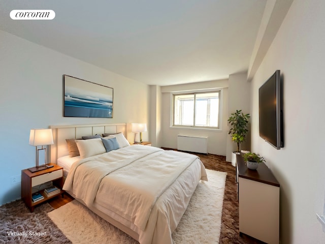 bedroom with radiator