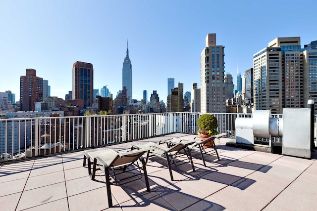 225 E 36th St Unit 4-K, New York City, NY 10016 - view of patio featuring a skyline view