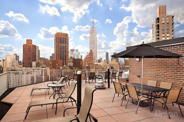 225 E 36th St Unit 4-K, New York City, NY 10016 - view of patio with a skyline view