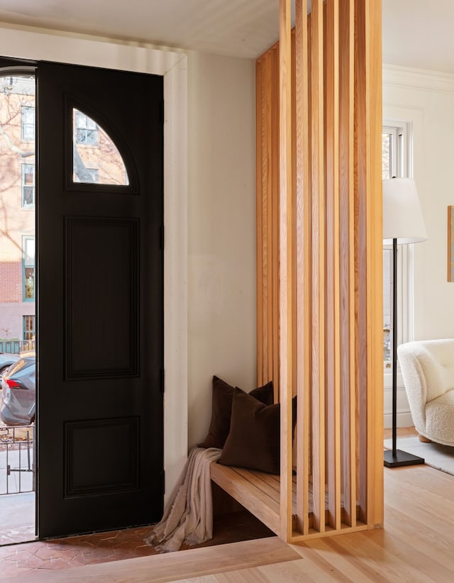 entrance foyer with wood finished floors