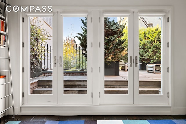 doorway with french doors