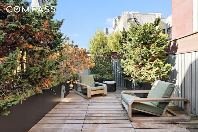 wooden deck with fence