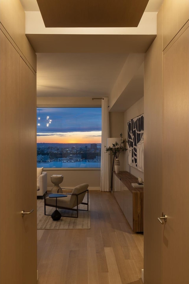 611 W 56th St Unit Ph30, New York City, NY 10019 - hallway featuring wood finished floors