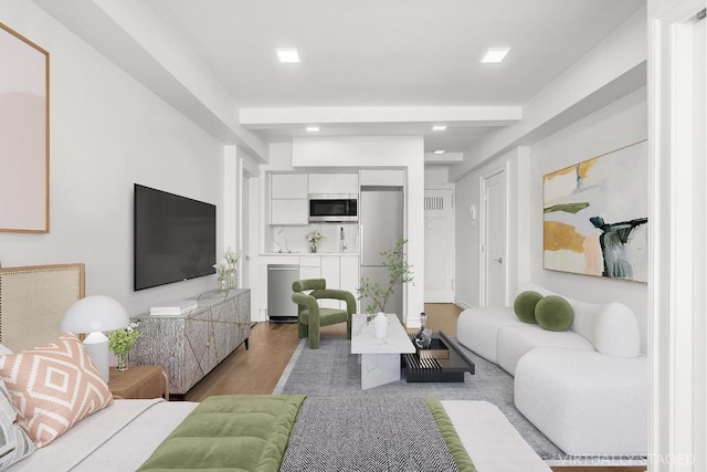 living room featuring hardwood / wood-style flooring