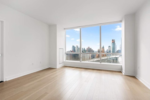 empty room featuring light hardwood / wood-style flooring