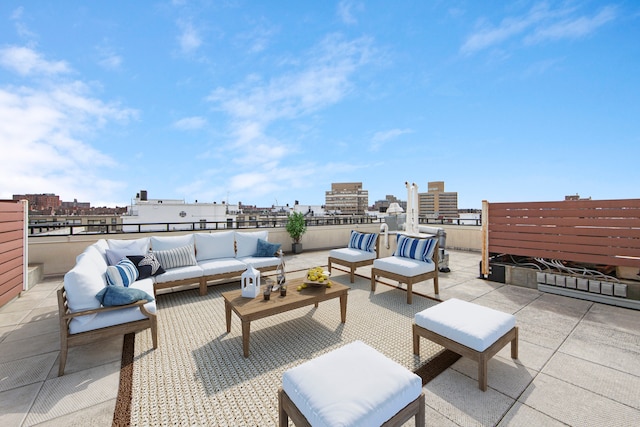 63-36 99th St Unit 8-D, New York City, NY 11374 - view of patio / terrace with an outdoor hangout area and a city view