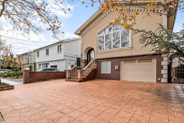 view of front of house with a garage