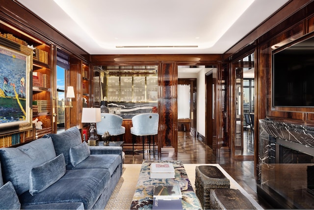 825 5th Ave Unit 15Flr, New York City, NY 10065 - living room featuring a high end fireplace